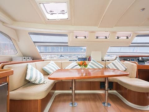 unique shape custom cushions on boat deck