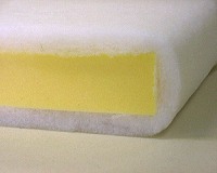 Dacron "bookwrap" around a piece of foam