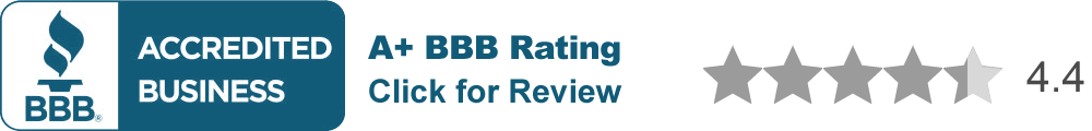 BBB A+ Rating, 4.4 stars