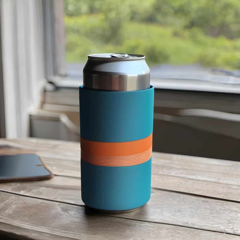 Soda can with an insulator around it.