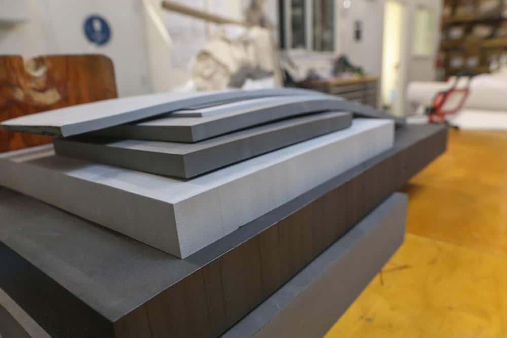 Stack of EVA Foam Sheets in various sizes and thicknesses at FoamOrder warehouse