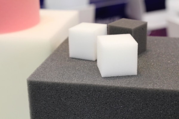 Cubes of polyurethane foam.
