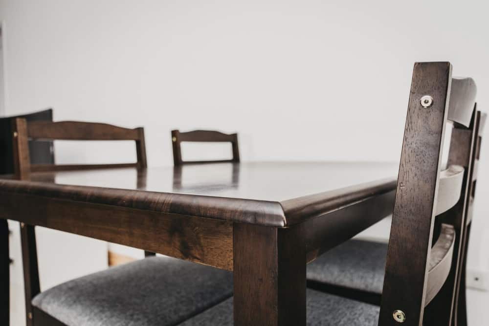 Dining table with four dining chairs