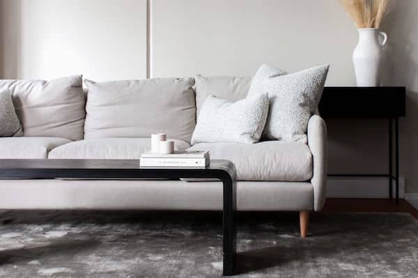 White couch with replacement foam cushions