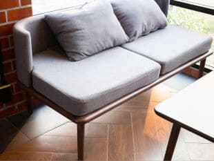 Low cost ikea furniture with removeable custom cushions that look flush and plump
