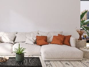 Image of luxurious sofa with newly replaced cushions