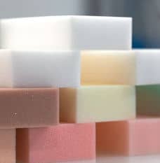 Colorful foam blocks in a stack