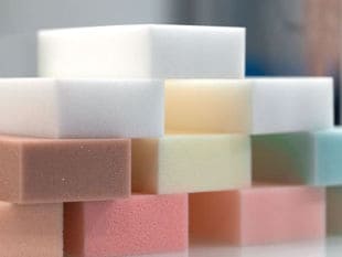 Colorful foam blocks in a stack