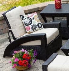 Black Chairs and Table with Cream Color Cushions