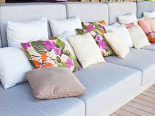 Deep Seating Couch with Multi-color Pillows