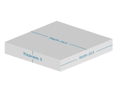 Example diagram of custom sofa cushion costing $44.91