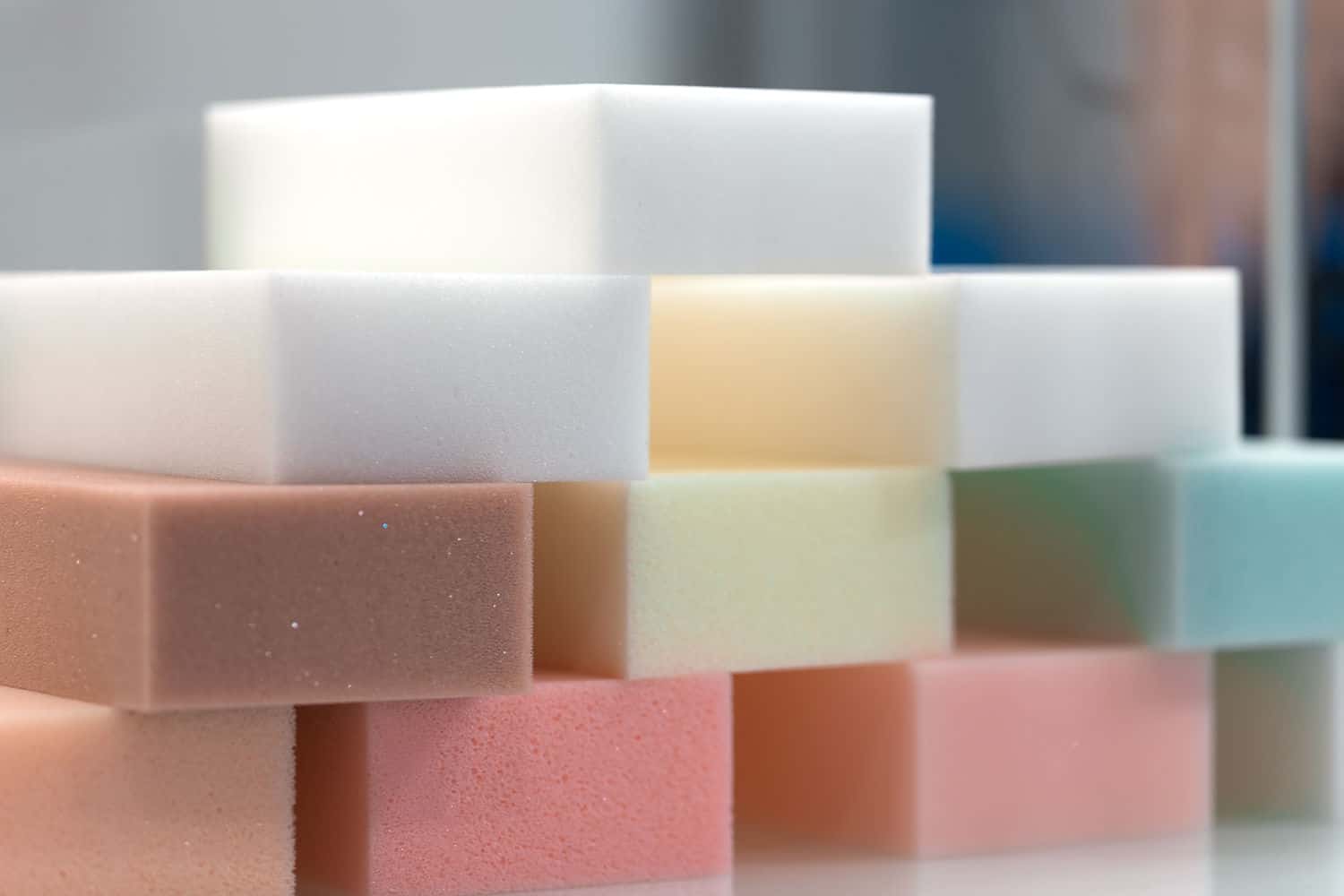 Colorful foam blocks in a stack