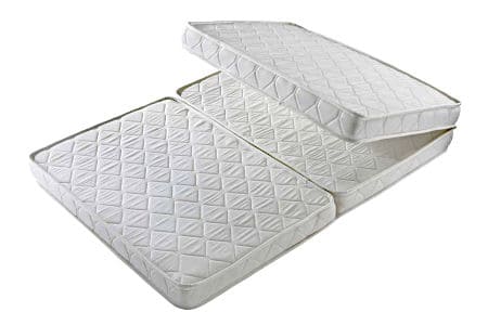 White mattress folded into 3 sections