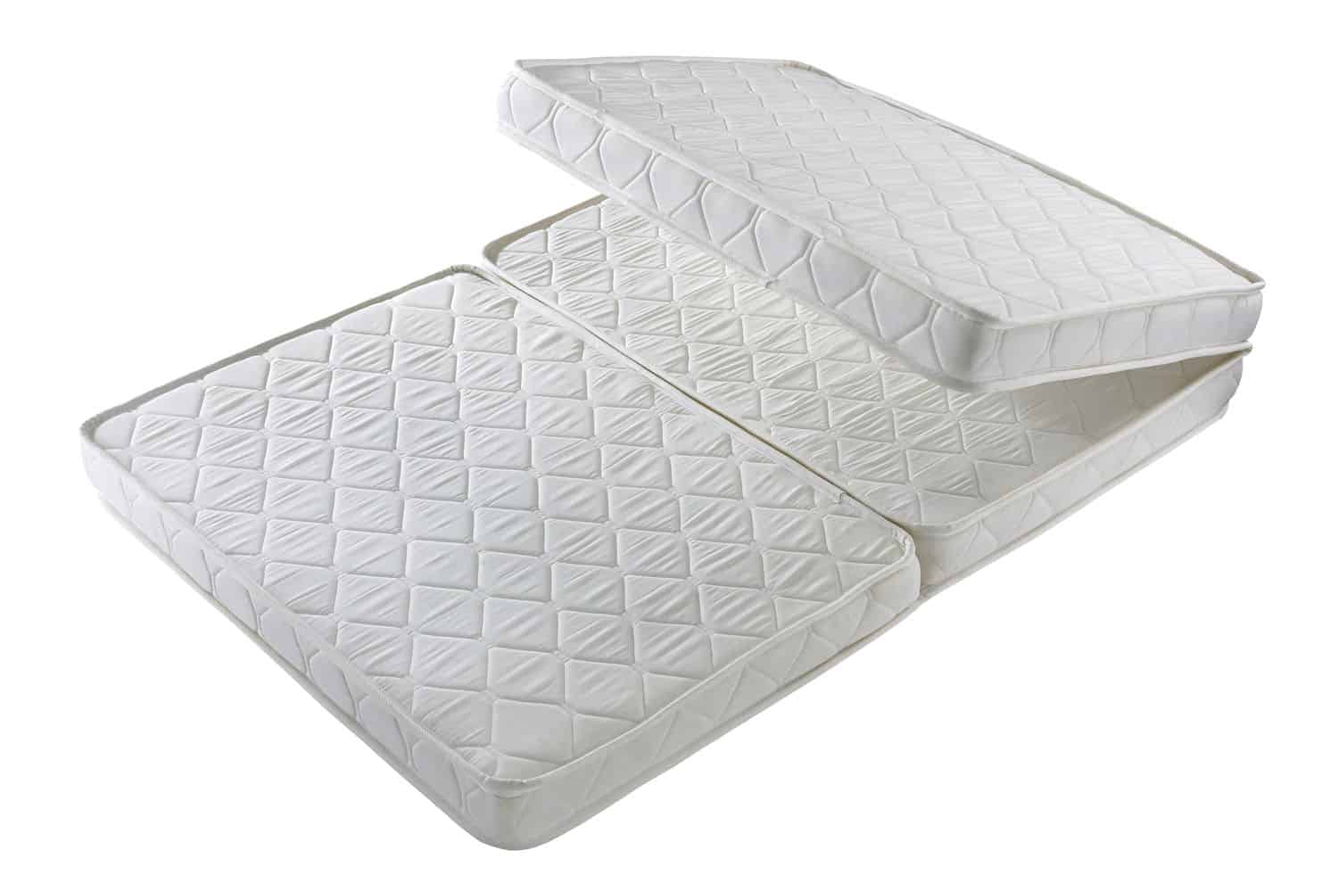 White mattress folded into 3 sections