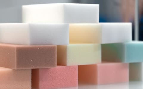 Colorful foam blocks in a stack