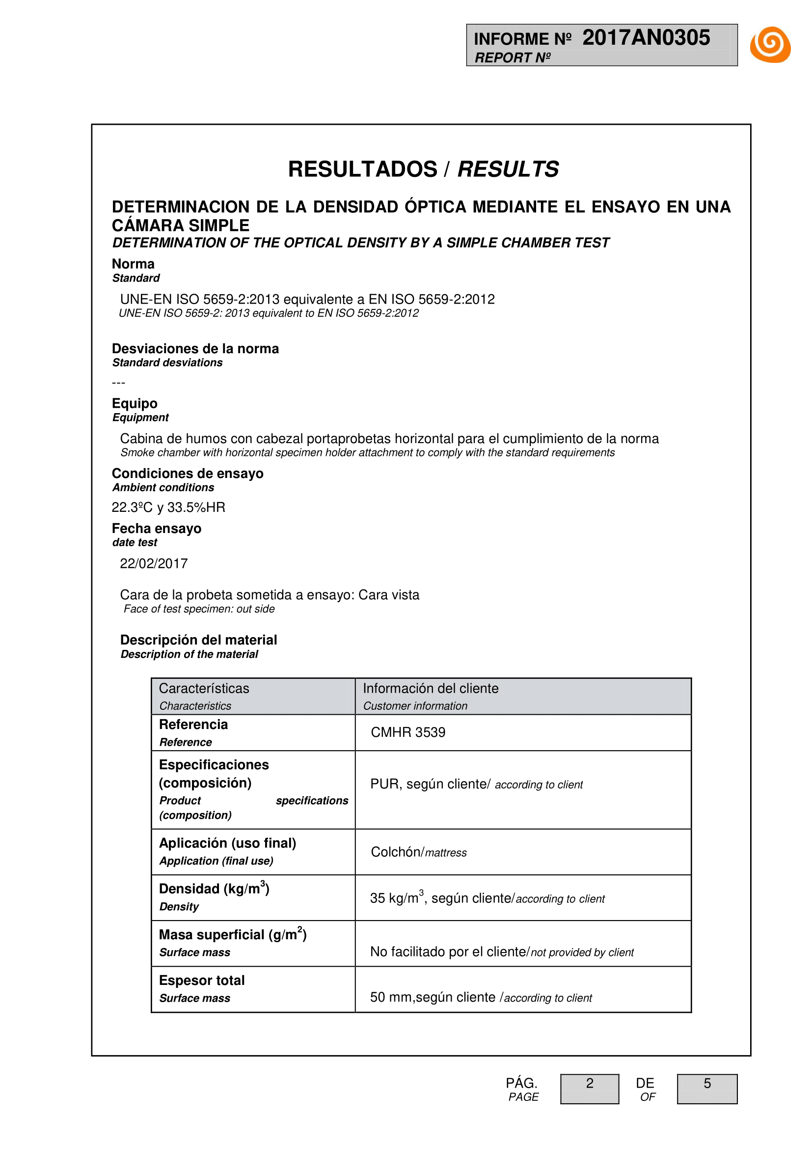 Aitex Test Report page 2