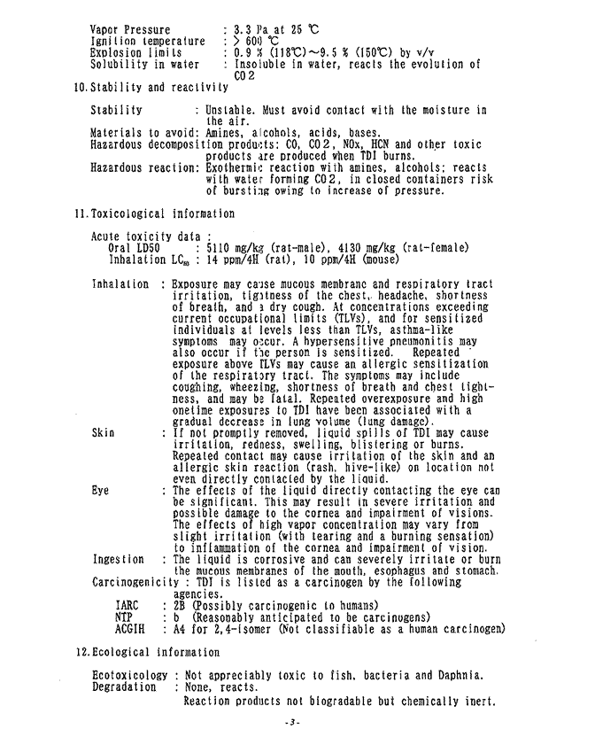 Memory Foam MSDS page 3