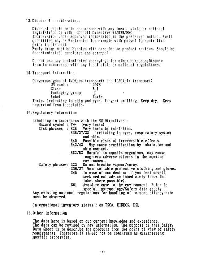 Memory Foam MSDS page 4