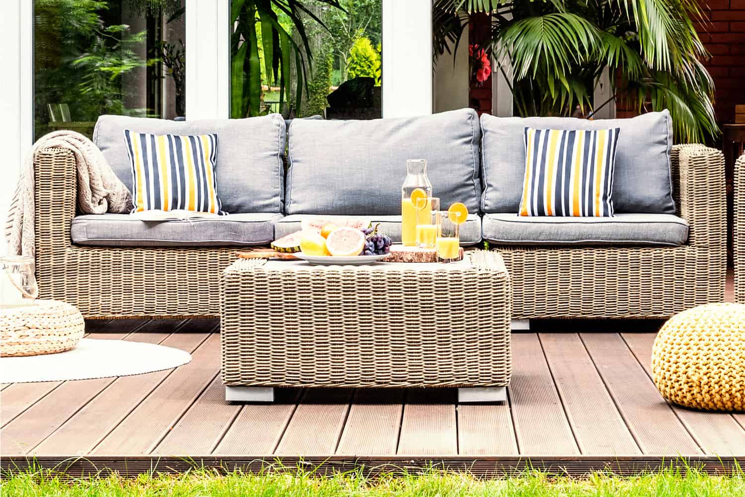 Outdoor Couch with Cushions