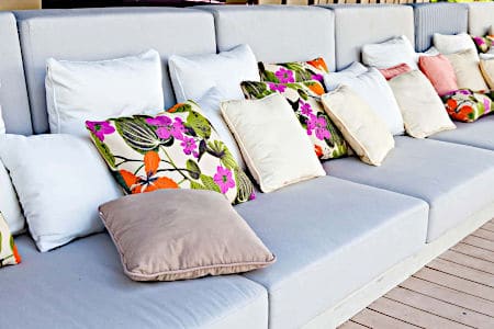 Deep Seating Couch with Multi-color Pillows