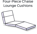 Select a Custom Four-Piece Chaise Lounge Down Cushion